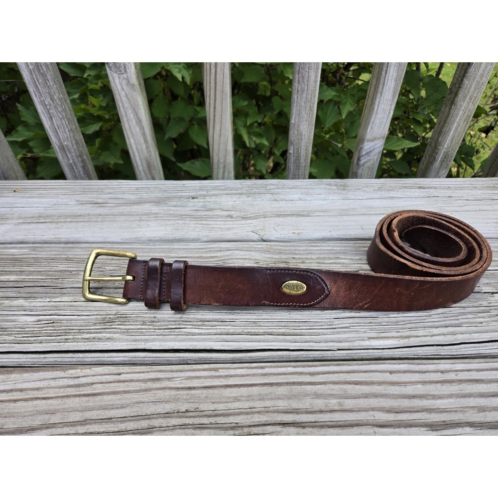 Polo Ralph Lauren Genuine Italian Saddle Leather Brown Belt Men's 38/95